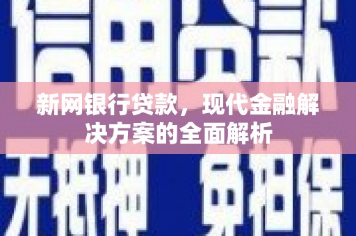 长武新网银行贷款，现代金融解决方案的全面解析