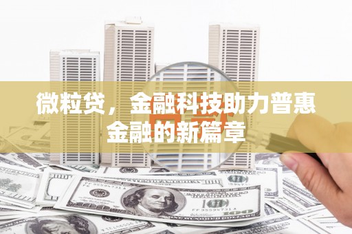 长武微粒贷，金融科技助力普惠金融的新篇章