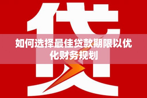 长武如何选择最佳贷款期限以优化财务规划