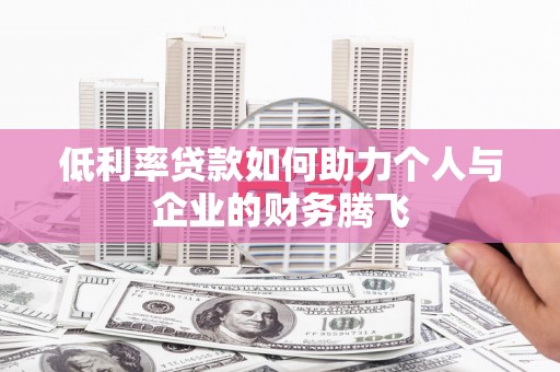 长武低利率贷款如何助力个人与企业的财务腾飞