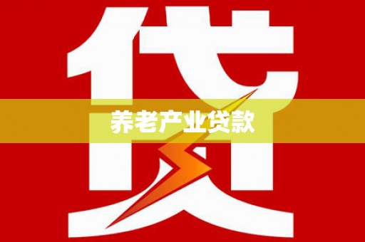 长武养老产业贷款