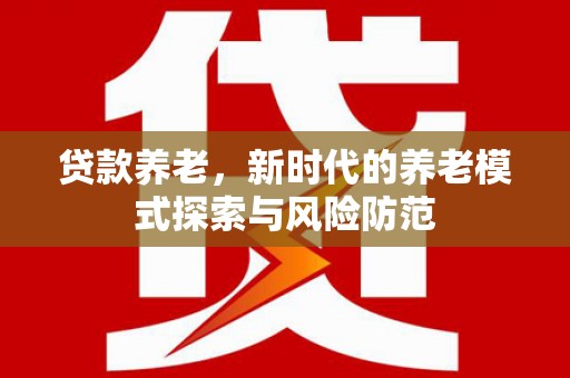 长武贷款养老，新时代的养老模式探索与风险防范